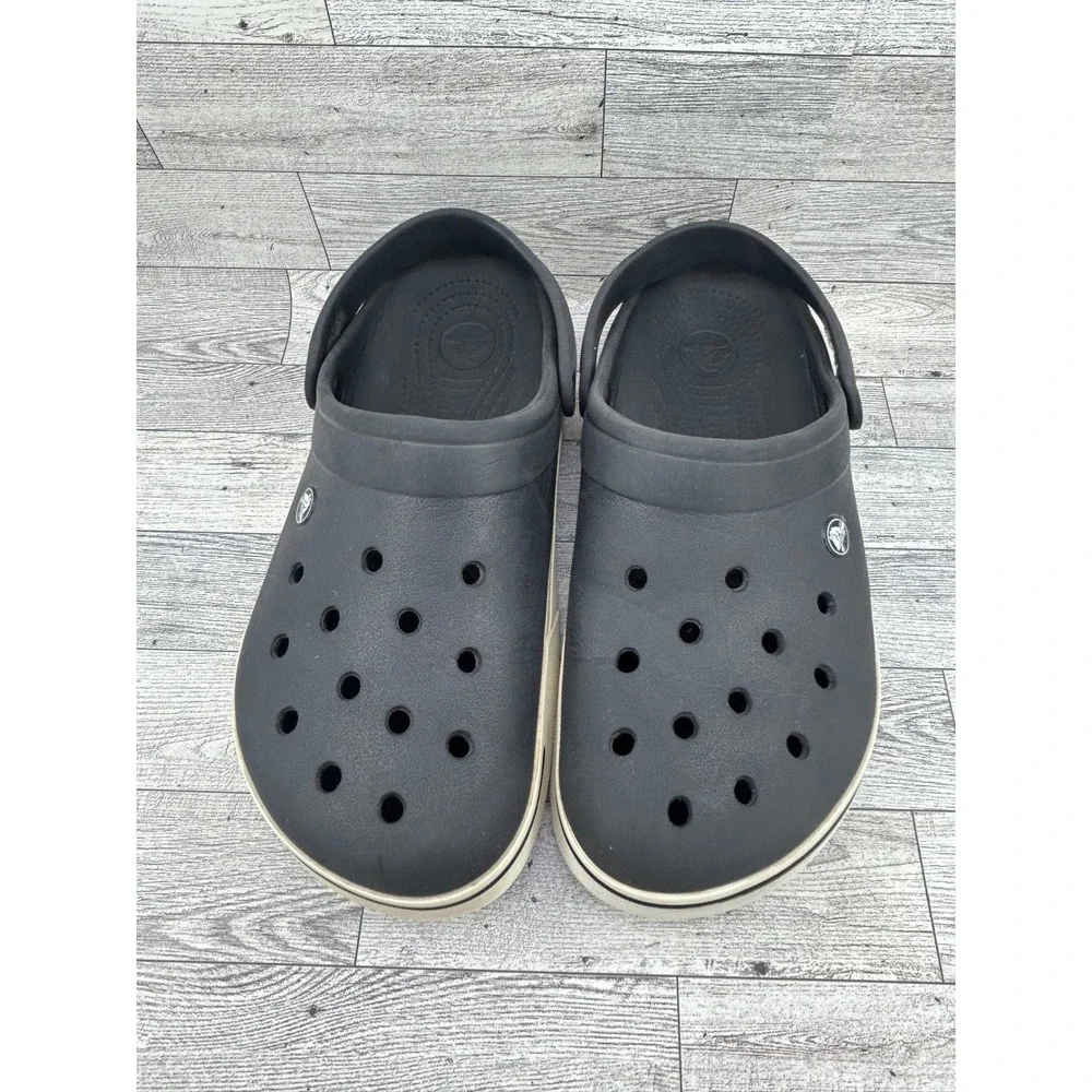 Crocs Crocband Clog Black Stucco Mens 10 Womens 12 Sporty Slip On Shoes 11016